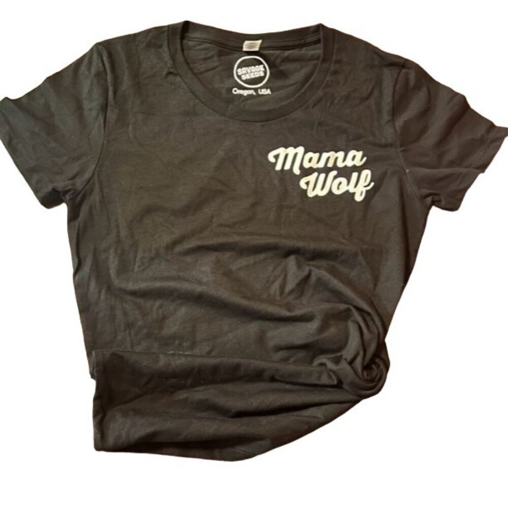 Mama‎ Wolf Black T-Shirt By Savage Seeds funny quote crew neck short slevees